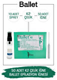 Ballet 50 Adet K2 Gümüş Epilasyon İğnesi Orijinal Ballet K2 Çelik İğne 20402506