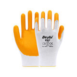 Beybi PN7 Polyester Örme Nitril Eldiven Sarı
