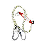 Safeset Lanyard Çift Kollu Şok Emicili Kanca Karabinalı