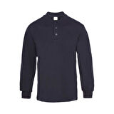 KANT 2 İplik Polo Yaka Sweatshirt Siyah