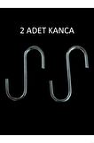 2 Adet, Krom Renk, 7,5 Cm, Metal Kanca, S Kanca, Es Kanca, Banyo Kanca, Demir Kanca
