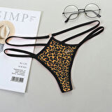 Büyük Beden Leopar Desenli  String Bato Külot