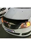 Dacia Logan / L.mcv Ön Kaput Koruyucu Rüzgarlığı 4mm Akrilik (ABS) Piano Black 2005-2012