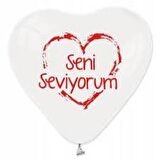 BALON 10'LU ŞEFFAF KALP SENİ SEVİYORUM KIRMIZI BASKILI
