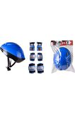 Mavi Bisiklet Scooter Kask Dizlik Dirseklik Koruyucu Set