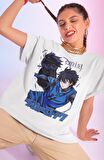 Oversize Blue Lock İsagi Tişört, Unisex Anime Baskılı T-Shirt