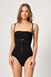 SİYAH MI Emay 2043 Göğsü Açık Agraflı Body Korse