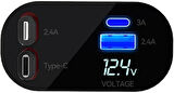 USB C Araç Şarj Aleti,4'ü 1 Arada Hızlı Şarj Araç Güç Adaptörü | 120W Araç USB Şarj Cihazı Çok Bağlantı Noktalı Evrensel Arabalar Off-Road Araçlar, Arabalar için Çakmak Şarj Cihazı Fulenyi