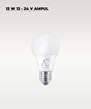 12W 12-24V  Ampul 6500K - Beyaz Işık - E-27 Duy