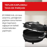 ERATEC - Pizza fırını, SET-PM-27. 400°C'ye kadar sıcaklık, 5 pişirme kademesi, pizza 4 dakika hazır, aksesuarlar dahil: 32 cm ateşe dayanıklı taş plaka, XXL tava eklentisi, pizza küreği, pizza kesici.