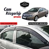 Vw Passat B7 2010-2014 Uyumlu Mugen Cam Rüzgarlığı Seti Piano Black 4'lü İthal