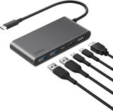 USB-C Hub, 5 Portlu, 60 Hz’de 4K HDMI Ekran Desteği, 100W Güç İletimi, 5Gbps Veri Aktarımı, MacBook, iPad Pro, Chromebook ve Dahası İçin USB-C Çoklu Port Adaptörü, Geliştirilmiş HDMI 2.0, Gri