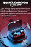 M20 Powerbankli Şarj Göstergeli Kulakiçi Kablosuz Dokunmatik Bluetooth Kulaklık Yüksek Ses Kaliteli