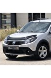 Dacia Sandero Ön Kaput Koruyucu Rüzgarlığı 4mm Akrilik (ABS) Piano Black 2009-2012