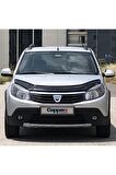 Dacia Sandero Ön Kaput Koruyucu Rüzgarlığı 4mm Akrilik (ABS) Piano Black 2009-2012