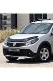 Dacia Sandero Ön Kaput Koruma Rüzgarlığı 3mm Akrilik (ABS) Parlak Siyah Deflektör 2009-2012