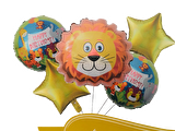 FOLYO BALON BUKET SETİ HAPPY BİRTHDAY ASLAN MODELİ 5'Lİ D.Ü 30TL