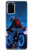 Samsung Galaxy S20 Plus uyumlu Otomoto 28 Darbe Önleyici Gece Motor Neon Mavi