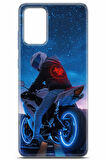 Samsung Galaxy S20 Plus uyumlu Otomoto 28 Darbe Önleyici Gece Motor Neon Mavi