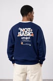 Erkek Not Basic Project Baskılı Oversize Sweatshirt Lacivert