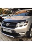 Dacia Sandero Ön Kaput Koruma Rüzgarlığı 3mm Akrilik (ABS) Parlak Siyah Deflektör 2012-2020