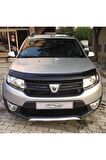 Dacia Sandero Ön Kaput Koruma Rüzgarlığı 3mm Akrilik (ABS) Parlak Siyah Deflektör 2012-2020