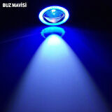 Fiat Ducato Uyumlu, Universal Mercekli Led Angel Sis Farı, 76mm Buz Mavi Renk