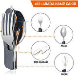 Orcamp Çatal&Kaşık&Bıçak Kamp Seti Siyah (OUT-1350)