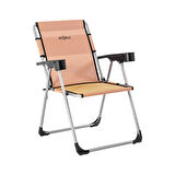 Katlanabilir Piknik ve Kamp Sandalyesi - Bardaklıklı - Rock - Bakır (A-20-R9)- 140KG Taşıma
