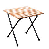 2 Adet Katlanır Kamp Sandalyesi ve Masa Seti - Rest - Siyah - 130 KG Taşıma