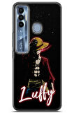Tecno Spark 7 Pro uyumlu Anime 36 4K Kapak One Piece Luffy Siyah