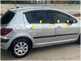 WOC Chrome Peugeot 307 Krom Cam Çıtası 2001-2008 4 Parça Paslanmaz Çelik