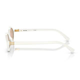 Miu Miu 04ZS 14240D 50 Kadın Aynalı Oval Beyaz Kemik Güneş Gözlüğü