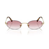 MIU MIU A54S ZVN70O 51 Kadın Oval Gold Metal Güneş Gözlüğü