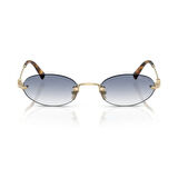 MIU MIU A54S ZVN80O 51 Kadın Oval Gold Metal Güneş Gözlüğü