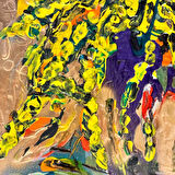 Uretti - Özge 6766 - Yağlı Boya Mimoza Gold Tablo 35 x50cm
