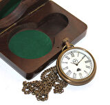 Ahşap Kutulu Pirinç Köstekli Saat Model 7