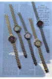 Retro QUARTZ Minimal Metal Kordon Vintage Kadın Kol Saati Altın Gümüş Renk