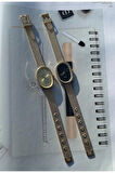 Retro QUARTZ Minimal Metal Kordon Vintage Kadın Kol Saati Altın Renk