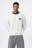Erkek Not Basic Project Baskılı Oversize Sweatshirt Ekru
