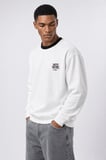 Erkek Not Basic Project Baskılı Oversize Sweatshirt Ekru
