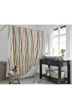 Banyo Perdesi Sonbahar Desen Yerli Üretim Duş Perdesi C-Halka Hediye 180x200cm Banyo Perdeleri