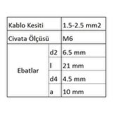 GYU602 Yuvarlak Uçlu İzoleli Kablo Ucu 100 Adet