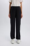 DeFactoFit Wide Leg Geniş Paça Cepli Sporcu Dokuma Pantolon C9414AX25SPBK81