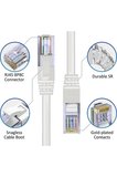 20 Metre Beyaz Cat6 Patch Kablo Yüksek Hızlı Bakır İnternet Ağ Kablosu Gigabit Ethernet Smart TV Bilgisayar Modem Router Uyumlu RJ45 Konnektörlü Dayanıklı Esnek Bağlantı Kablosu Kablosu