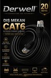 20 METRE CAT6 Dış Mekan Outdoor Ethernet Kablosu 23 AWG 0.57mm Kalın Saf Bakır İnternet Ağ Kablosu Yüksek Hızlı Veri İletimi Su Geçirmez UV Korumalı Dayanıklı Siyah Modem Router Switch Patch Kablo