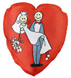 YASTIK KALP GELİN DAMAT RESİMLİ 10 ADET