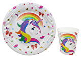 TABAK KARTON UNICORN ÇİÇEKLİ 23 CM 8 ADET