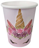 BARDAK KARTON UNICORN ÇİÇEKLİ 8 OZ 8 ADET