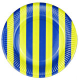 TABAK KARTON ÇİZGİLİ SARI LACİVERT 23 CM 8 ADET